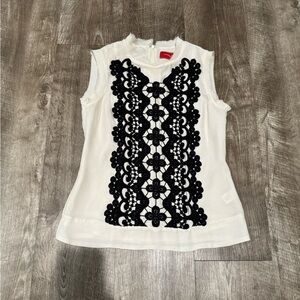 AKIRA CHICAGO RED LABEL WOMENS CREAM BLOUSE SIZE SMALL